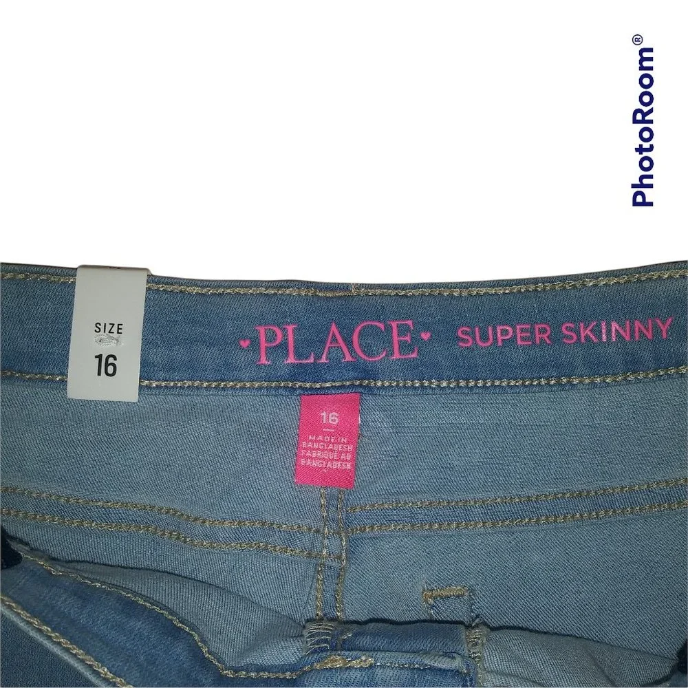 NWT! The Children's Place Super Skinny Sequin Glitter Unicorn Jeans Size…